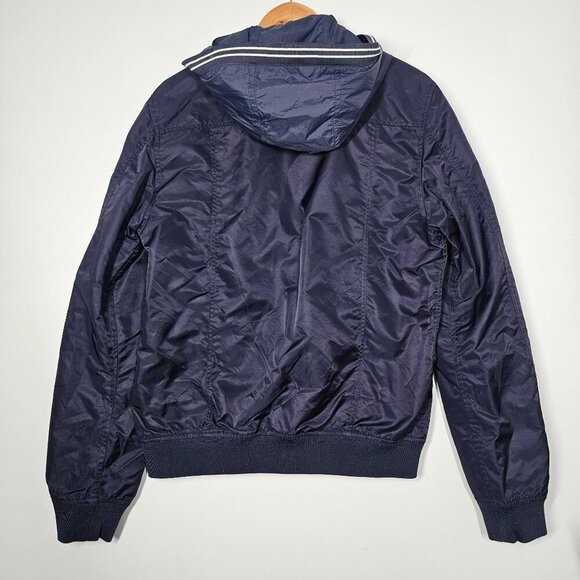 Scotch & Soda Mens Jacket Lined Nylon Poly Navy Blue Hooded Water Resistant M - Picture 2 of 15